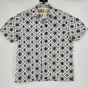 Common People Shirt‎ Mens Large Short Sleeve Button Up Casual Preppy Geometric